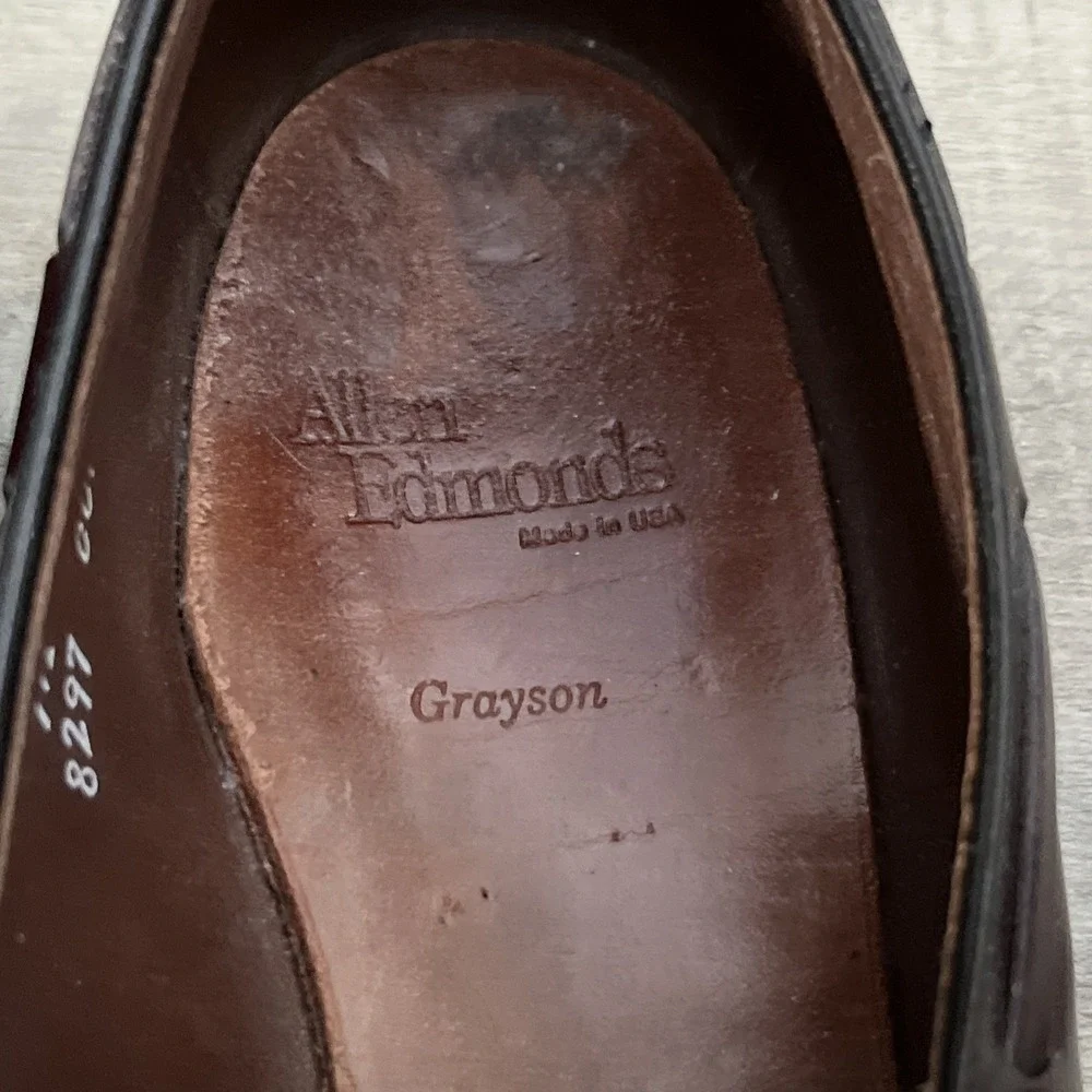 Allen Edmonds Horween  Grayson Tassel Loafers‎ 9B Burgundy USA